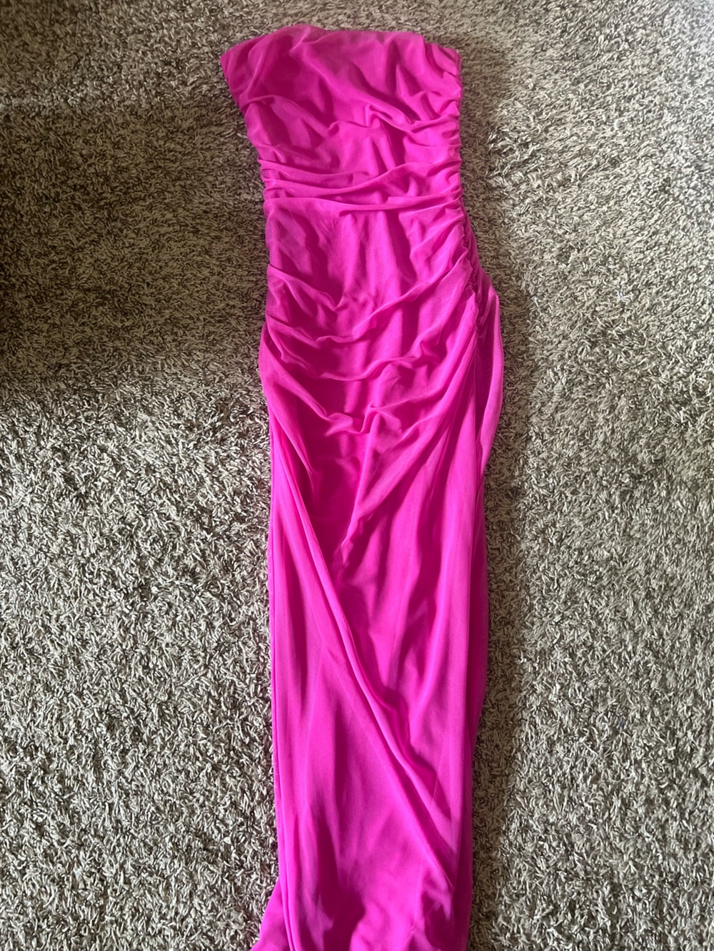 Lulus Pink Ruched Midi Dress